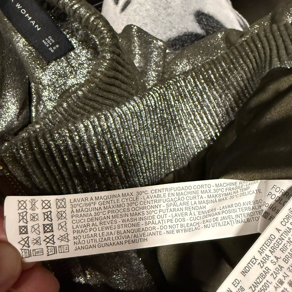 Zara metallic faux suede bomber jacket S - Picture 13 of 13